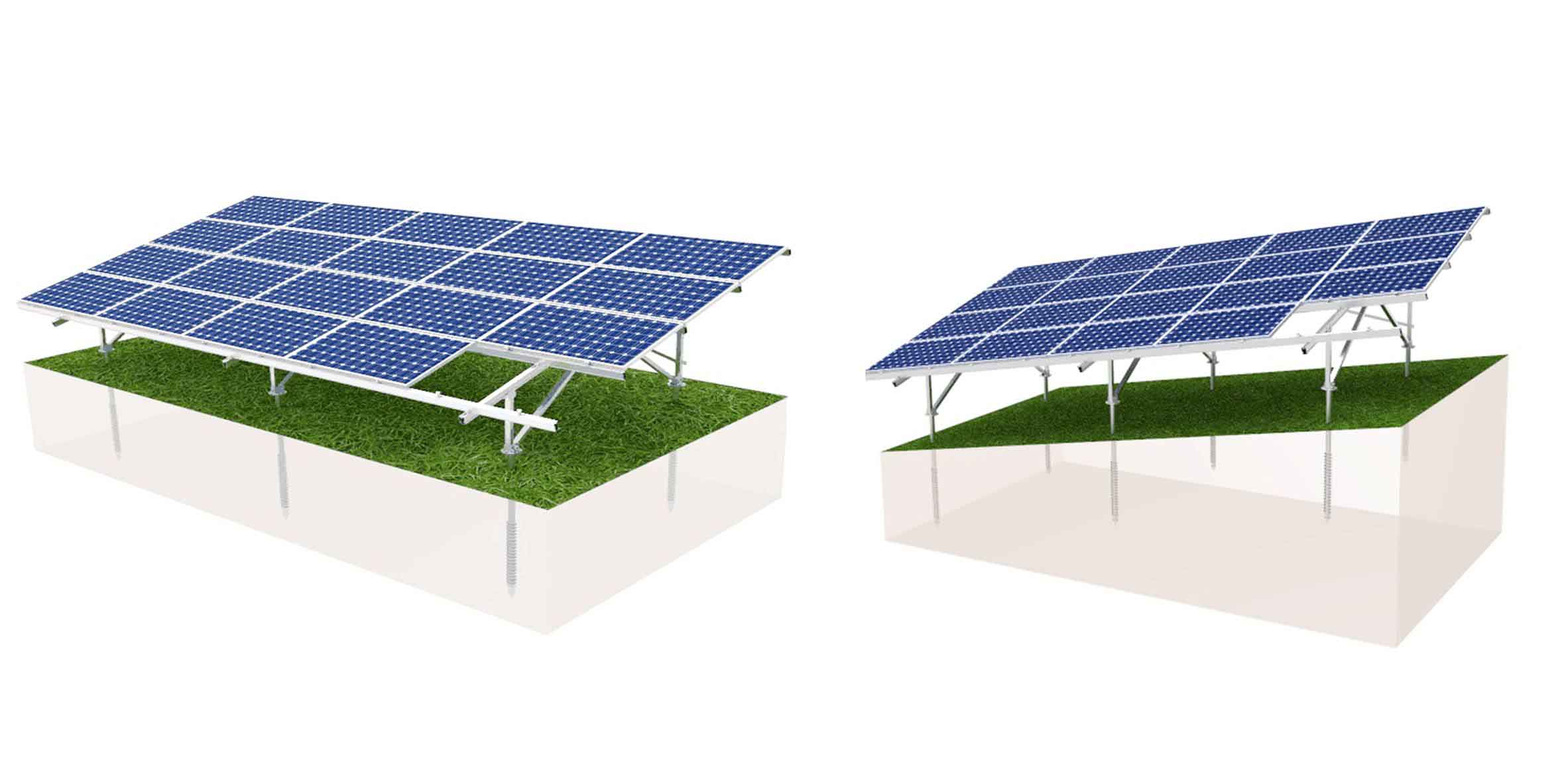 double rammed post solar ground mount system