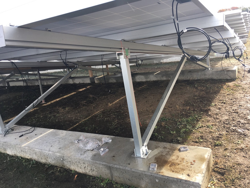 Ground solar mounting structure with Concrete foundation
