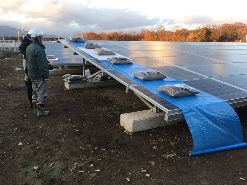Ground solar mounting structure with Concrete foundation