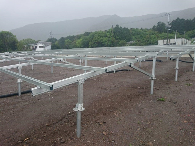 solar mounting systems with ground screws as foundation