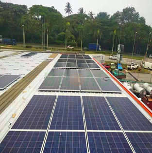 شبه منحرف القصدير سقف الشمسية مشروع 450kw في ماليزيا